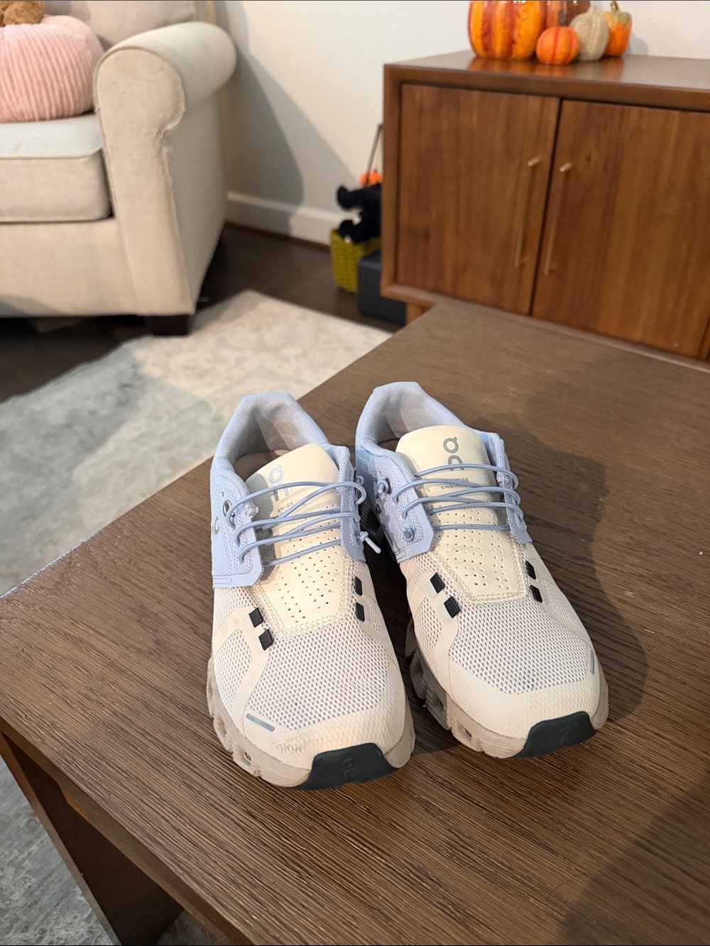 On Running Kids Sneakers in Light Blue and White
